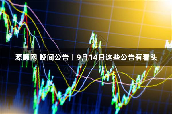 源顺网 晚间公告丨9月14日这些公告有看头