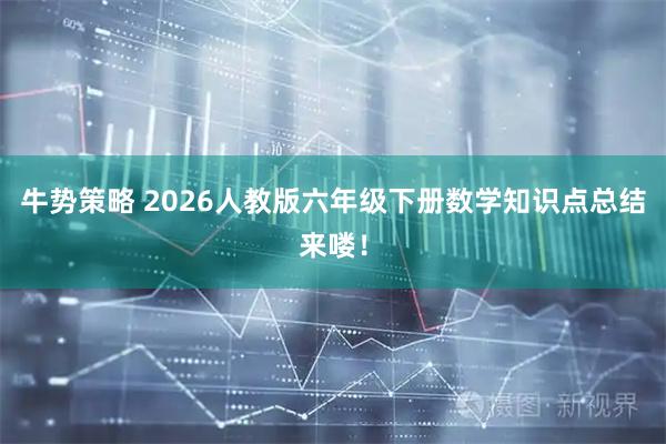 牛势策略 2026人教版六年级下册数学知识点总结来喽！