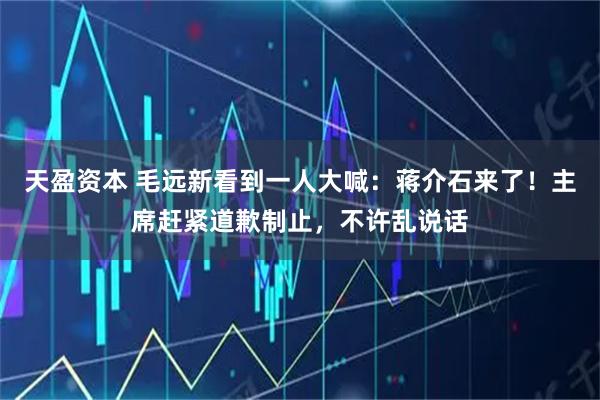 天盈资本 毛远新看到一人大喊：蒋介石来了！主席赶紧道歉制止，不许乱说话
